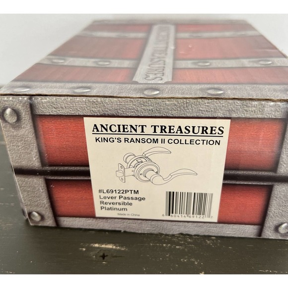 Ancient Treasures Reversible Door Handle King's Ransom II Collection Platinum - Picture 2 of 4